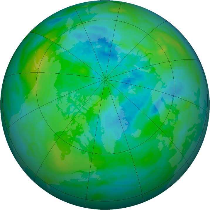 Arctic ozone map for 14 September 1983